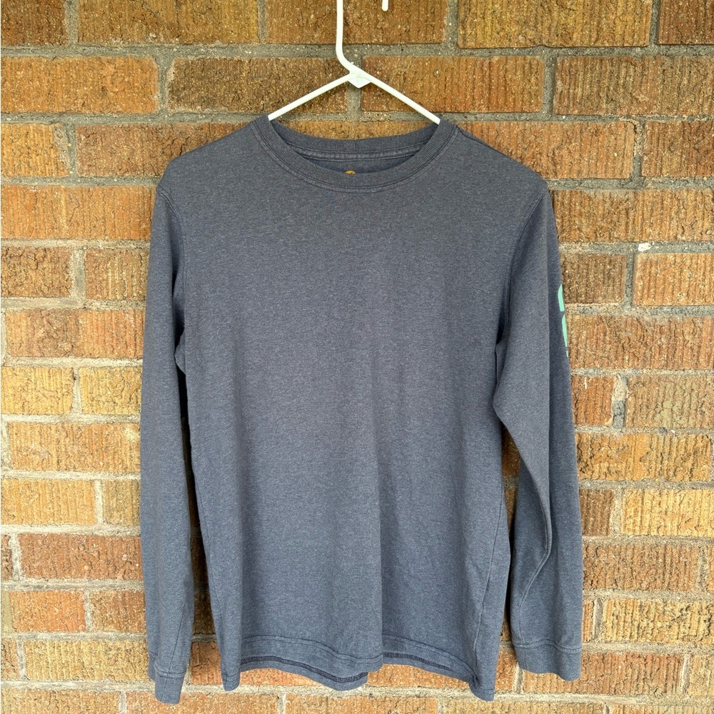 CARHARTT Logo Sleeve Graphic Original Fit Long-Sleeve T-Shirt Gray Womens S